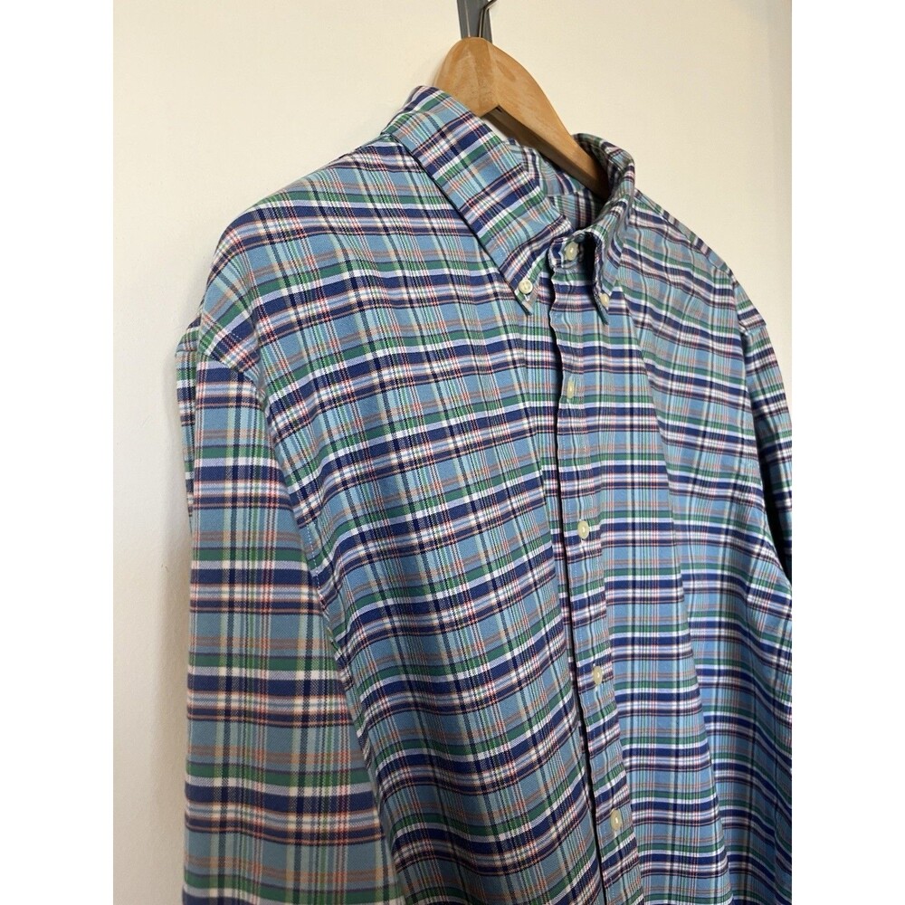 Ralph Lauren Blue Plaid Oxford Button Down Shirt Size XXL - Picture 3 of 10